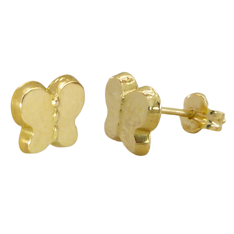 Pendientes tallados lisos mariposa 7'7x6'5mm. oro 18k