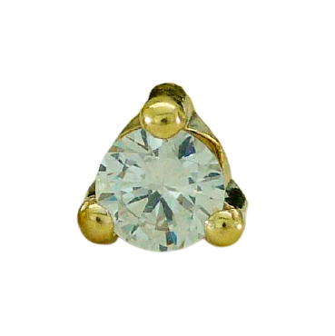 Colgante 3 garras triángulo brillo circonita 5mm. oro 18k