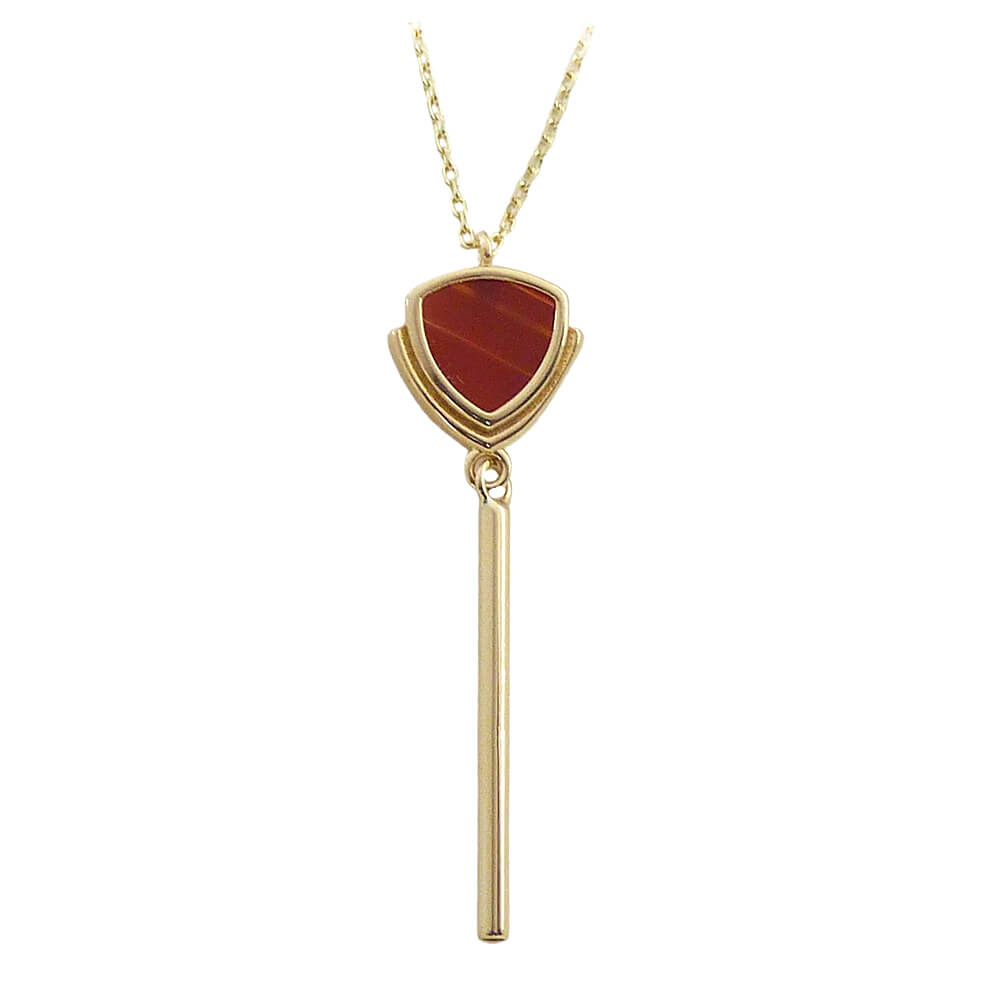 Gargantilla ágata sardónica color coral oro 18k