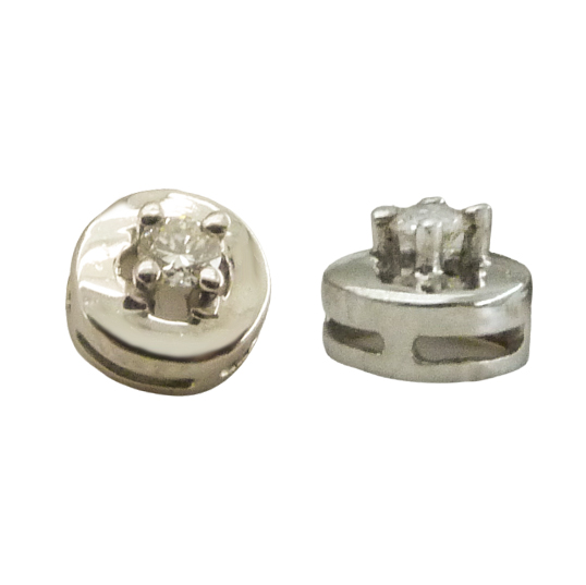 Colgante oro blanco chatón 2mm brillantes VSI-H. 0.03 ct.