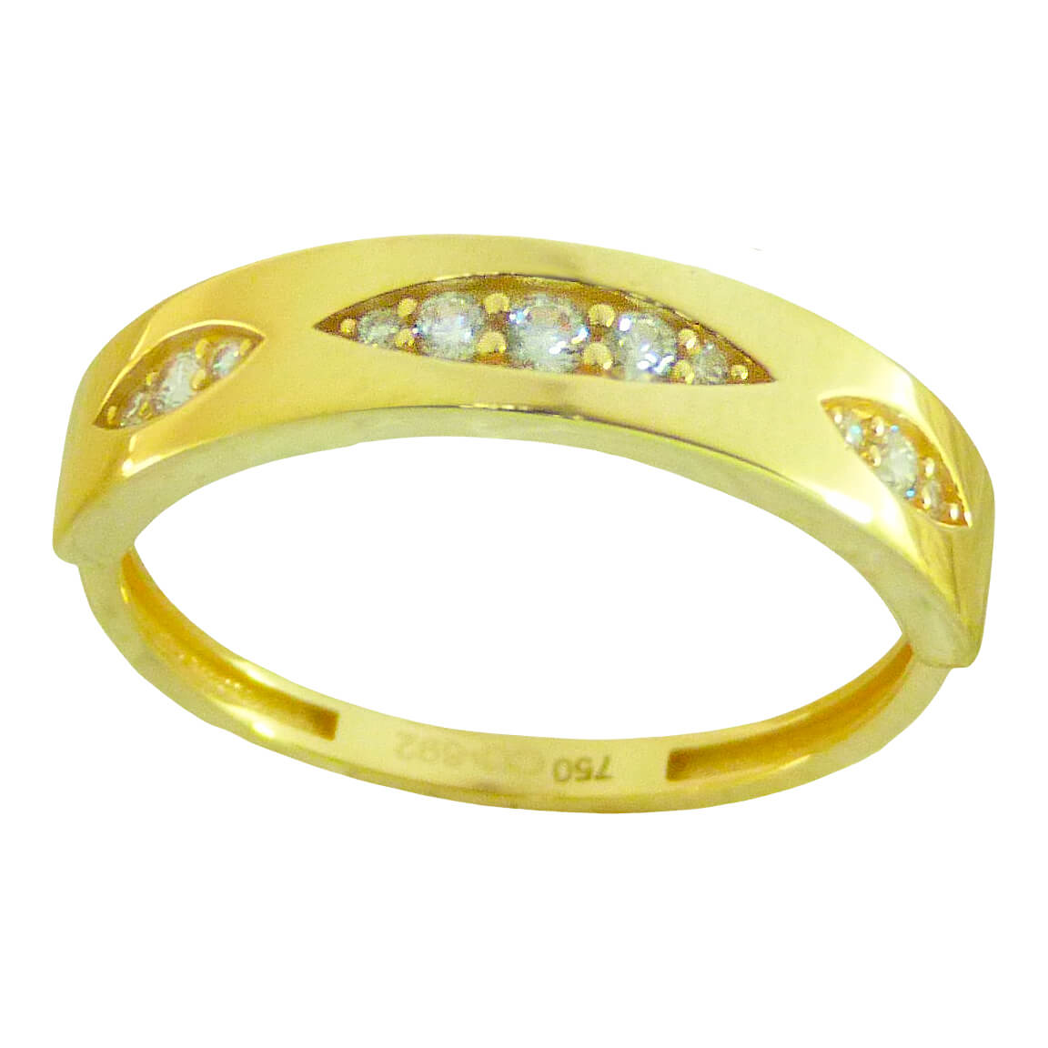 Anillo brillo con circonitas oro 18k