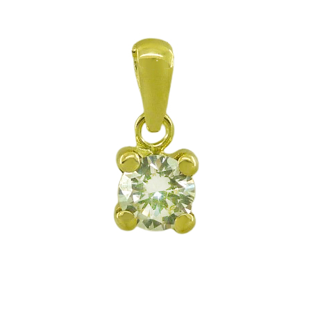 Colgante 4 garras con circonita de 5x5mm. oro 18k