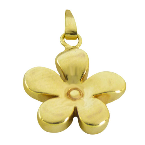 Colgante en forma de flor brillo espejo oro 18k