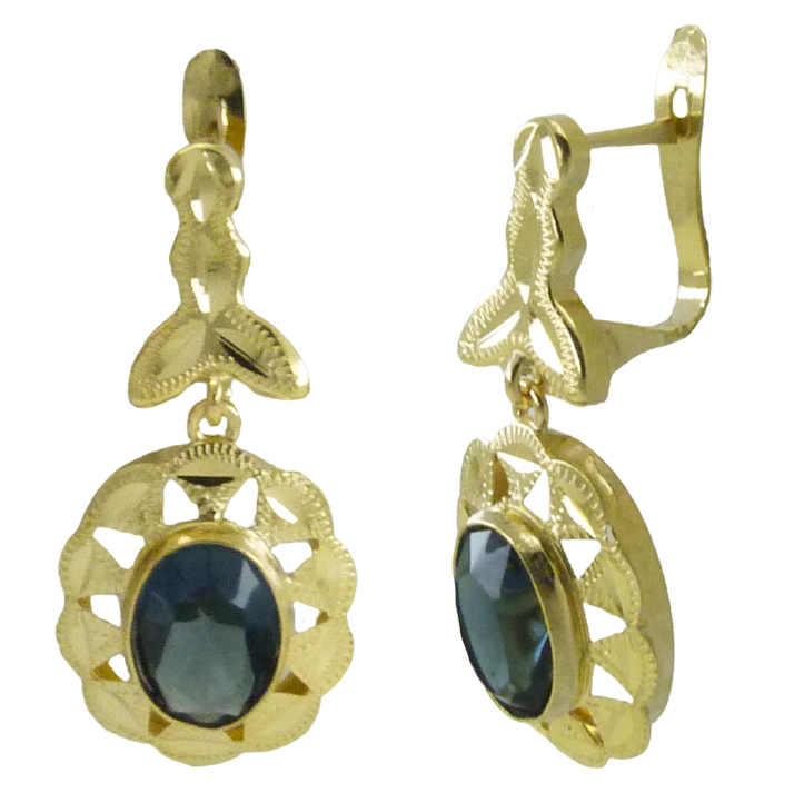 Pendientes cubana color montana oro 18k