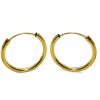 Pendientes aro de tubo lisos oro 18k