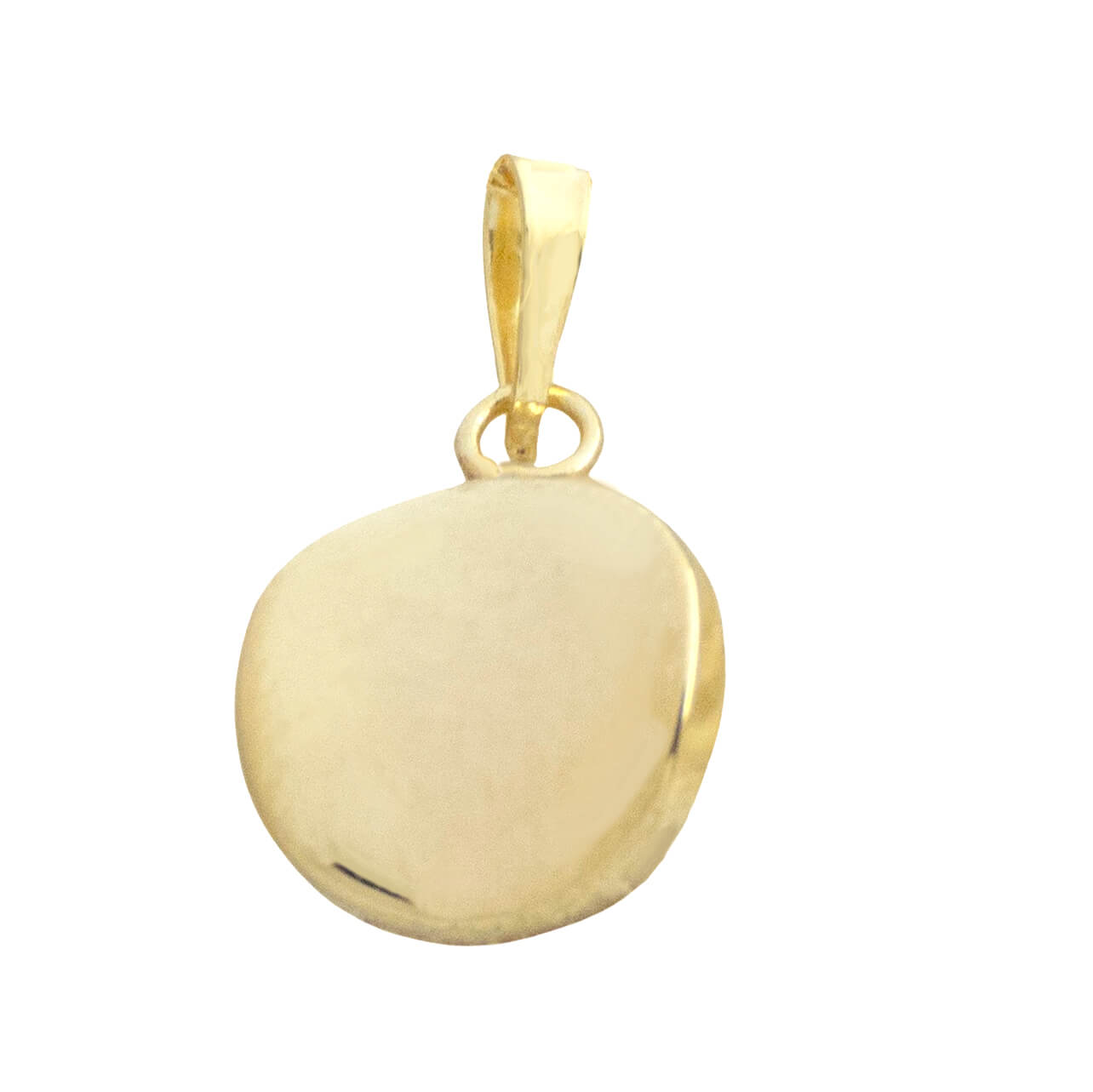 Colgante con forma redonda cóncava liso oro 18k