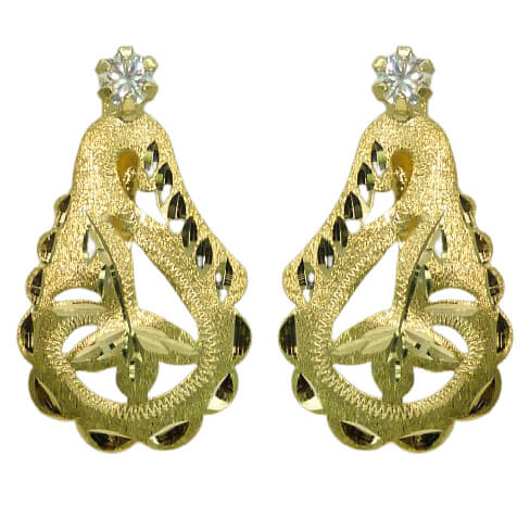 Pendientes cubana circonita oro 18k