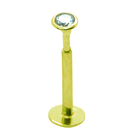 Piercing labio circonita con bocel de 2mm.oro 18k