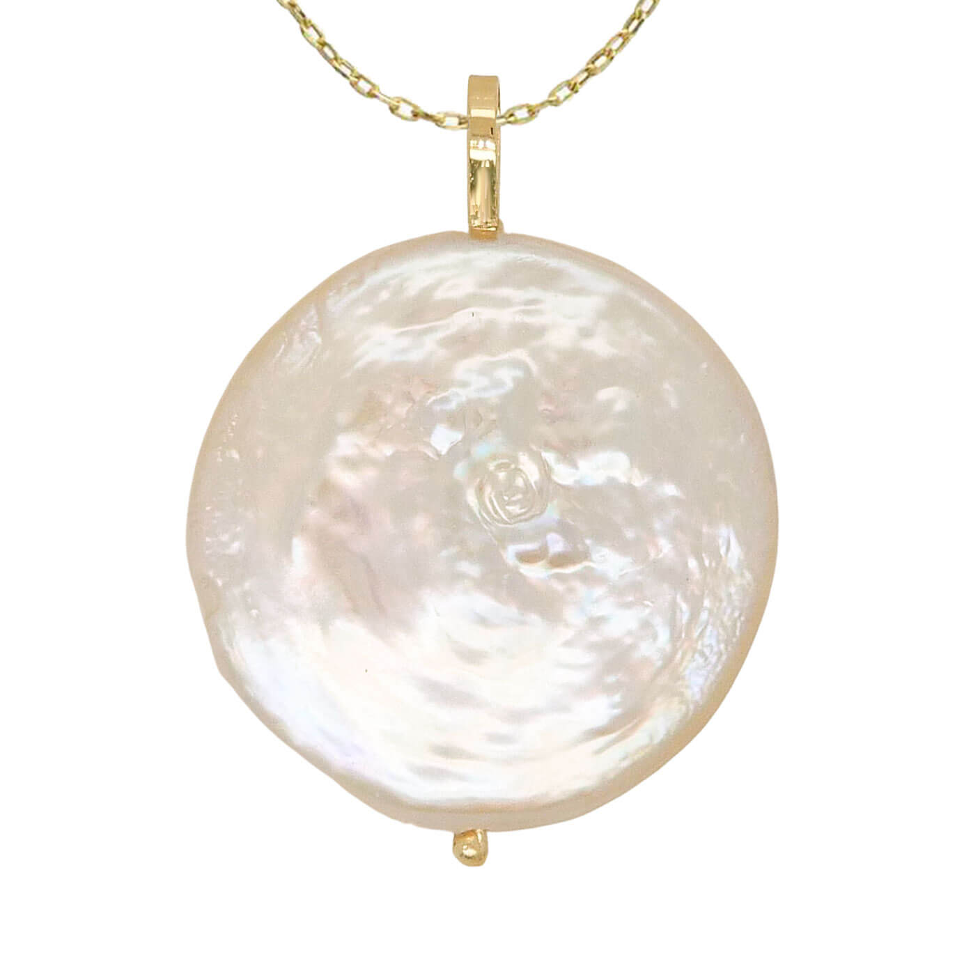 Gargantilla perla barroca plana oro 18k