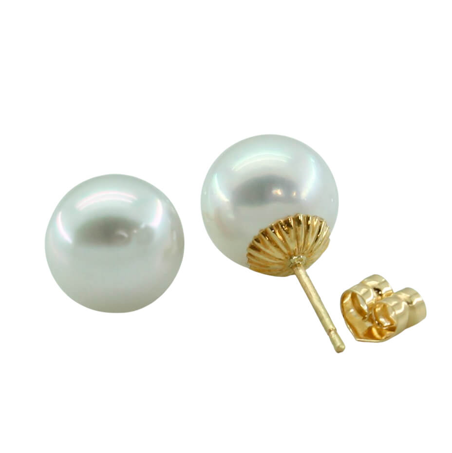Pendientes perlas australianas con medida de 11/12mm.oro 18k
