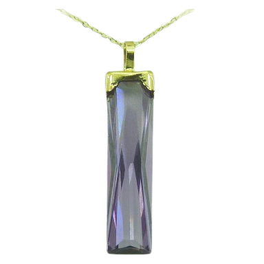 Gargantilla piedra rectangular color amatista oro 18k