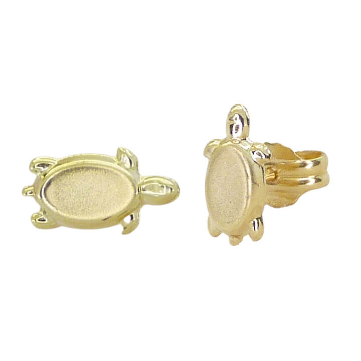 Pendientes tortuga tallada brillo oro 18k