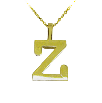 Gargantilla letra Z lisa brillo oro 18k