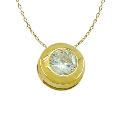 Gargantilla chatón con circonita de 3mm.oro 18k