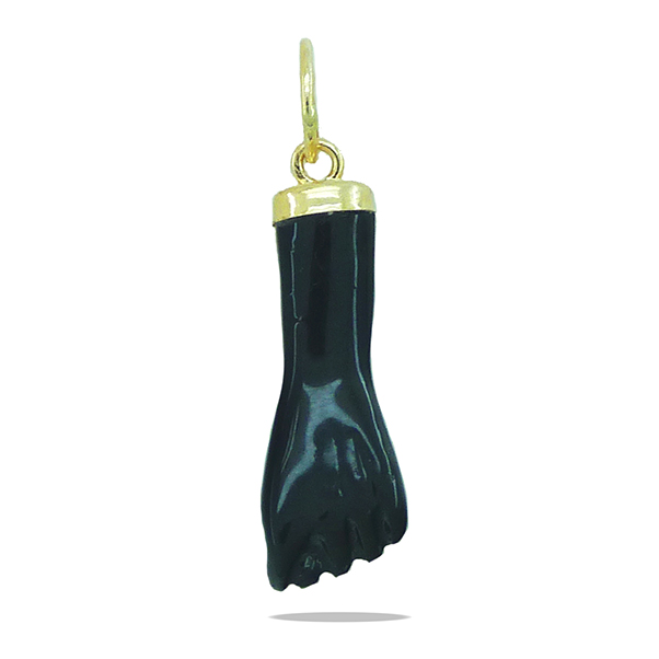 Colgante puño higa color negro oro 18k
