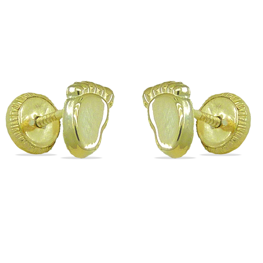 Pendientes en forma de pie de bebe oro 18k