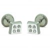 Pendientes cuadrados con circonitas oro blanco 18k