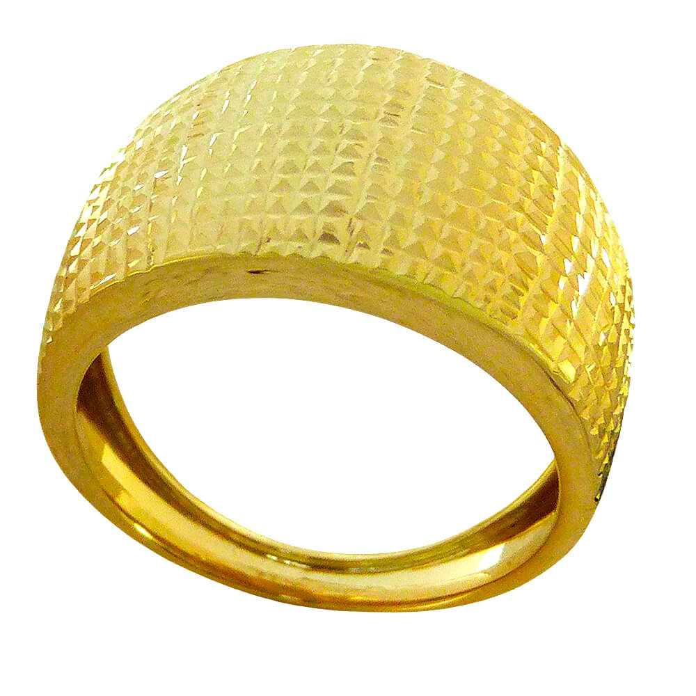 Anillo ancho tallado brillo oro 18k