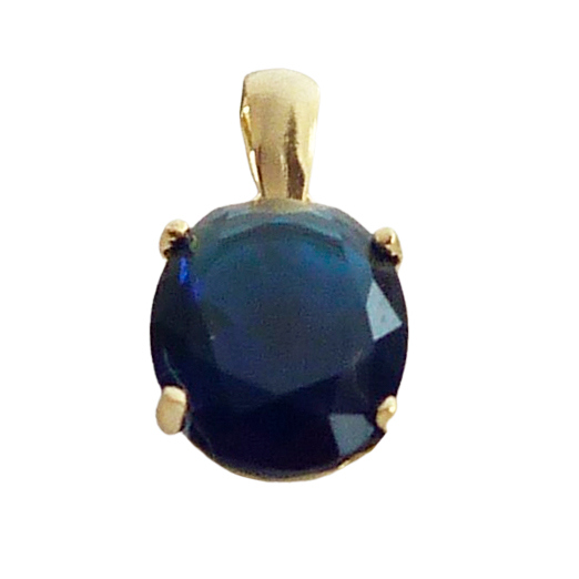 Colgante garras piedra oval color zafiro oro 18k