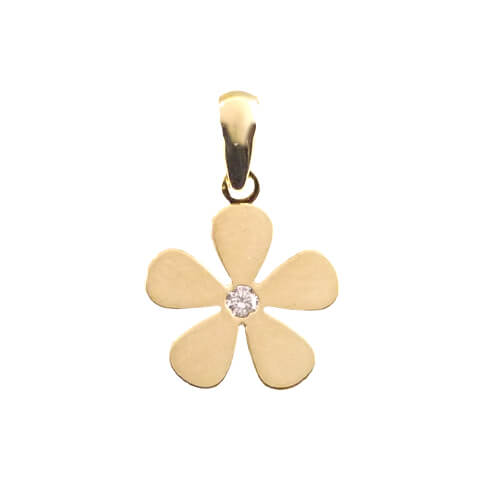 Colgante flor matizada y circonita oro 18k