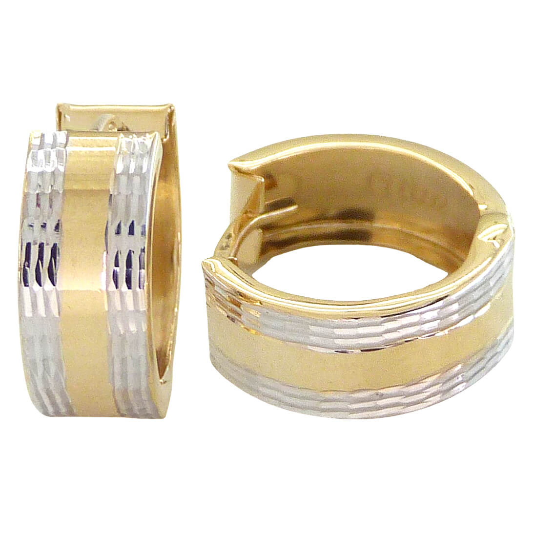 Aros huggies bicolor oro 18k