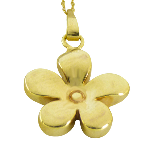 Gargantilla flor tallada lisa brillo oro 18k