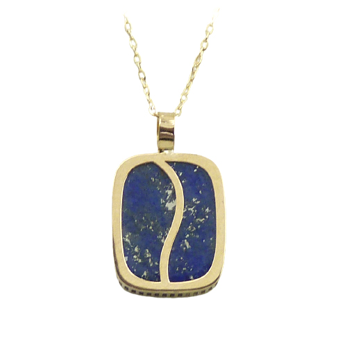 Gargantilla lapislázuli brillo oro 18k