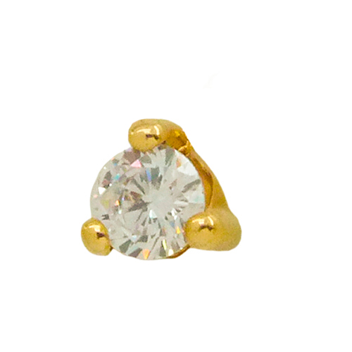 Colgante 3 garras brillo triángulo circonita 4mm. oro 18k