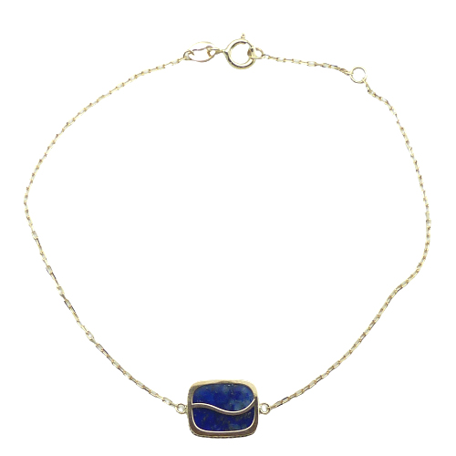 Pulsera lapislázuli bocelada oro 18k
