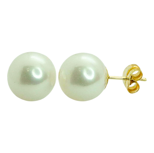Pendientes de perla medida 12mm.oro 18k