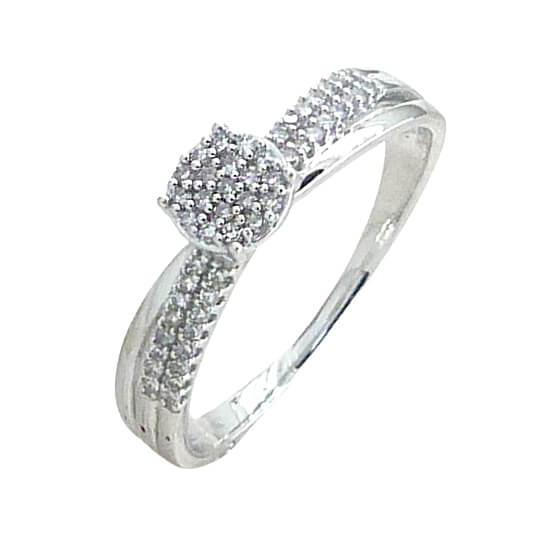 Anillo modelo princesa 51 diamantes oro blanco 18k