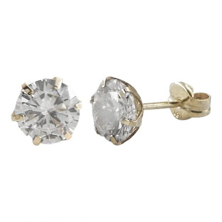 Pendientes circonitas 6 garras oro blanco 18k