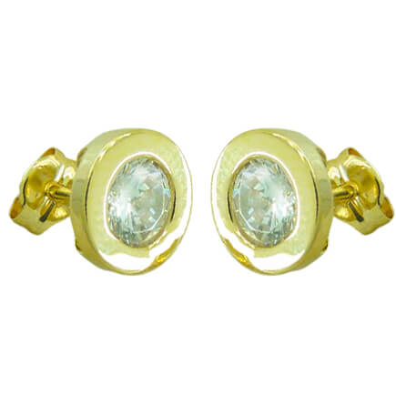 Pendientes donut con circonita oro 18k