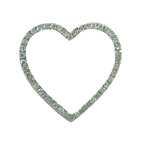 Colgante corazón de diamantes oro blanco 18k