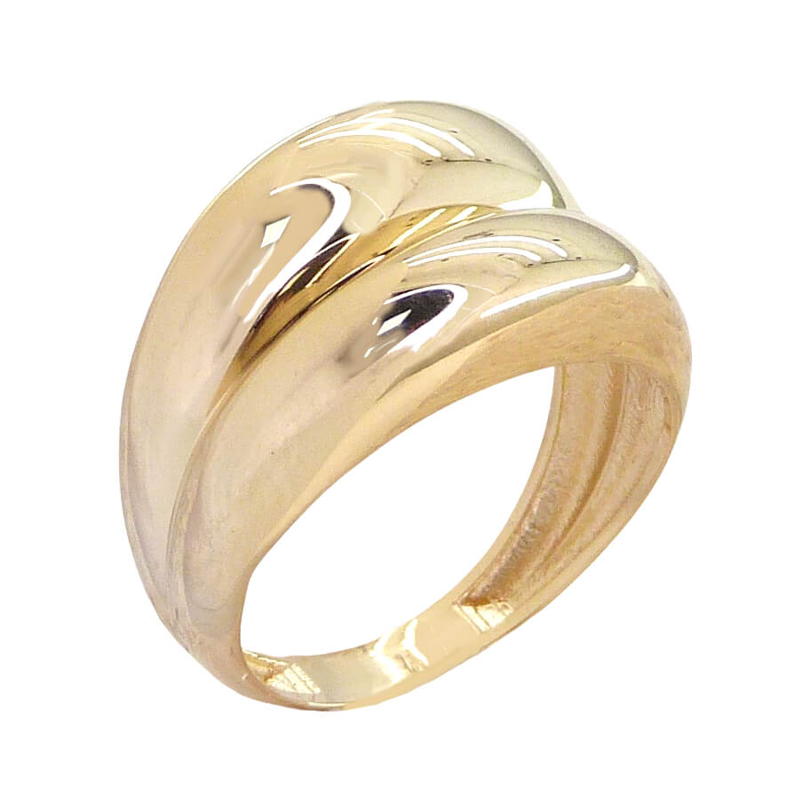 Anillo brillo espejo medida 12mm. de ancho oro 18k