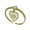 Anillo brillo bolas circonita y colgante corazón oro 18k
