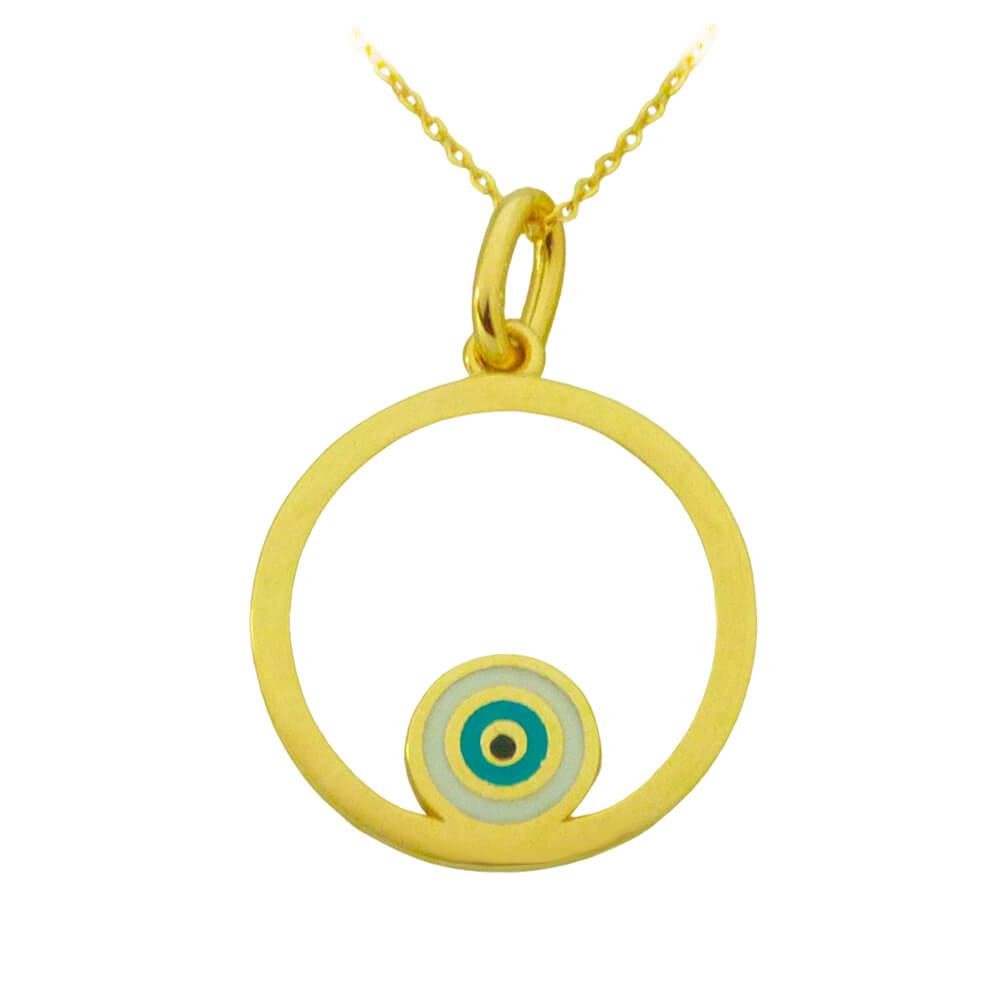 Gargantilla esmalte ojo turco oro 18k