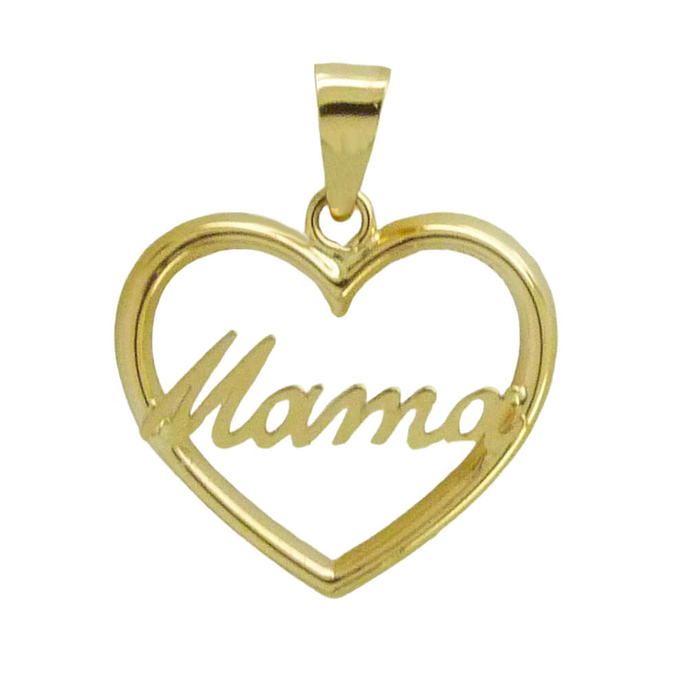 Colgante "mamá" forma corazón oro 18k