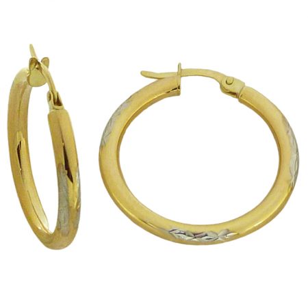 Pendientes aro tallados oro 18k