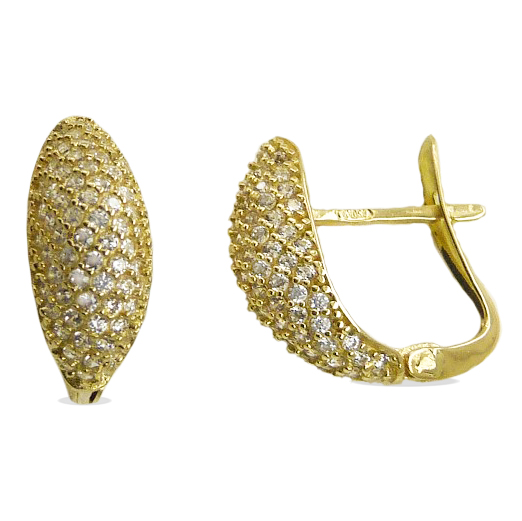 Pendientes cuajados de circonitas oro 18k