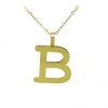 Gargantilla letra B lisa brillo oro 18k
