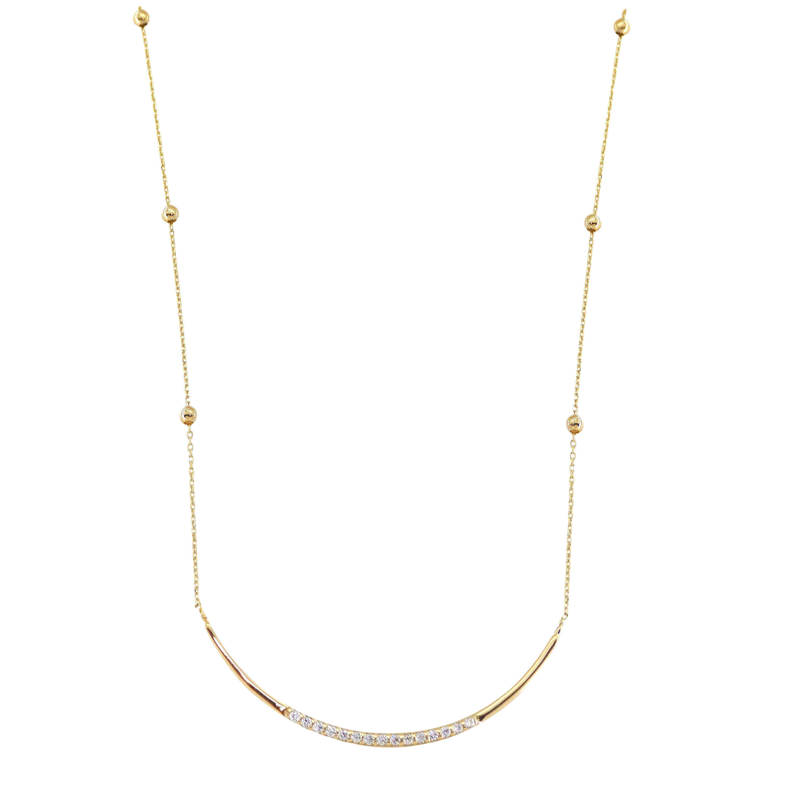 Gargantilla bolas y circonitas oro 18k