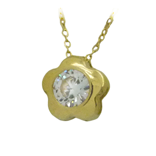 Gargantilla forma de flor con circonia de 4mm.