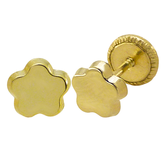 Pendientes margarita brillo 5,5mm. oro 18k