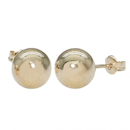 Pendientes bola brillo lisa medida 10mm oro blanco 18k