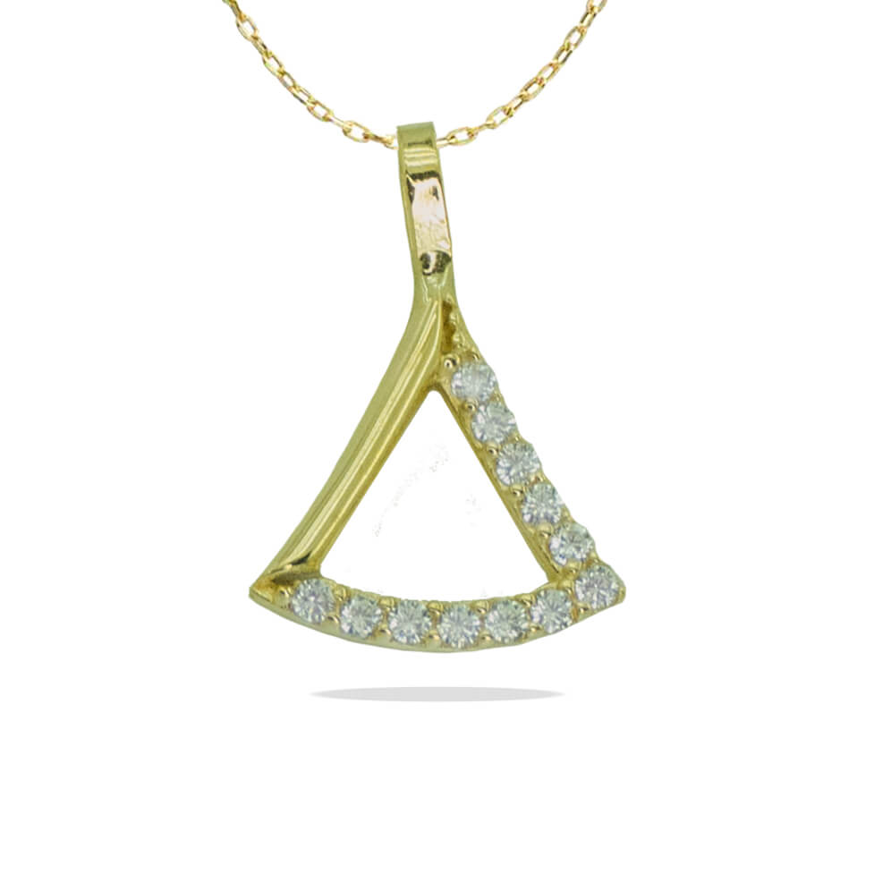 Gargantilla forma triángulo con circonitas oro 18k