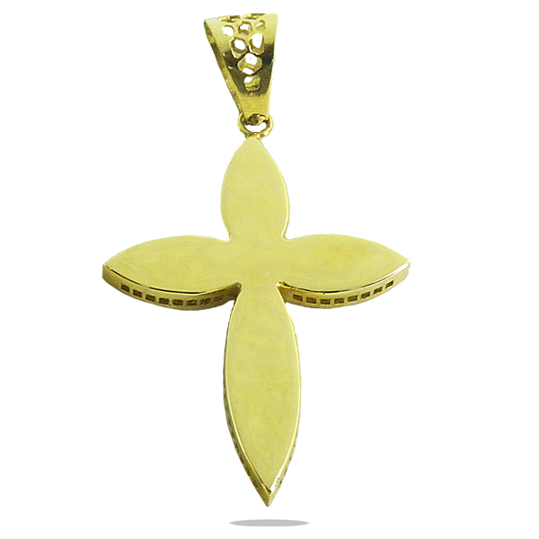Colgante cruz lisa y calada oro 18k