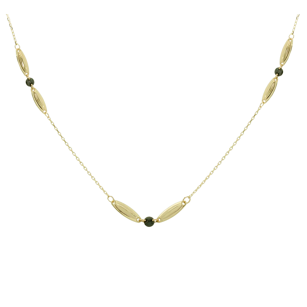 Gargantilla cadena piedras negras oro 18k