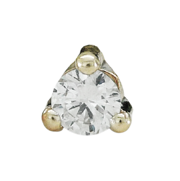 Colgante 3 garras brillo triángulo circonita 5mm.oro blanco 18k