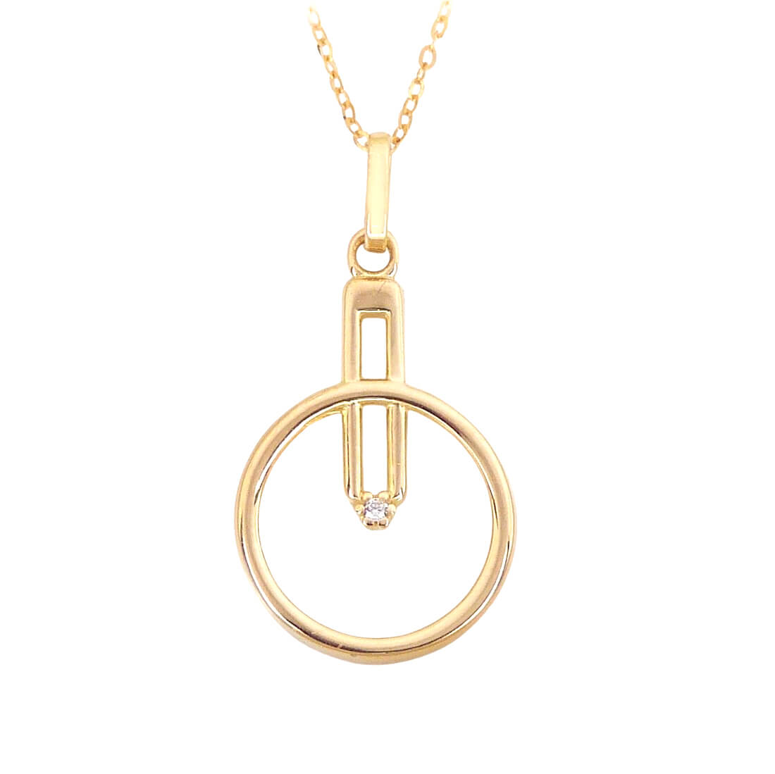 Gargantilla círculo con circonita brillo oro 18k